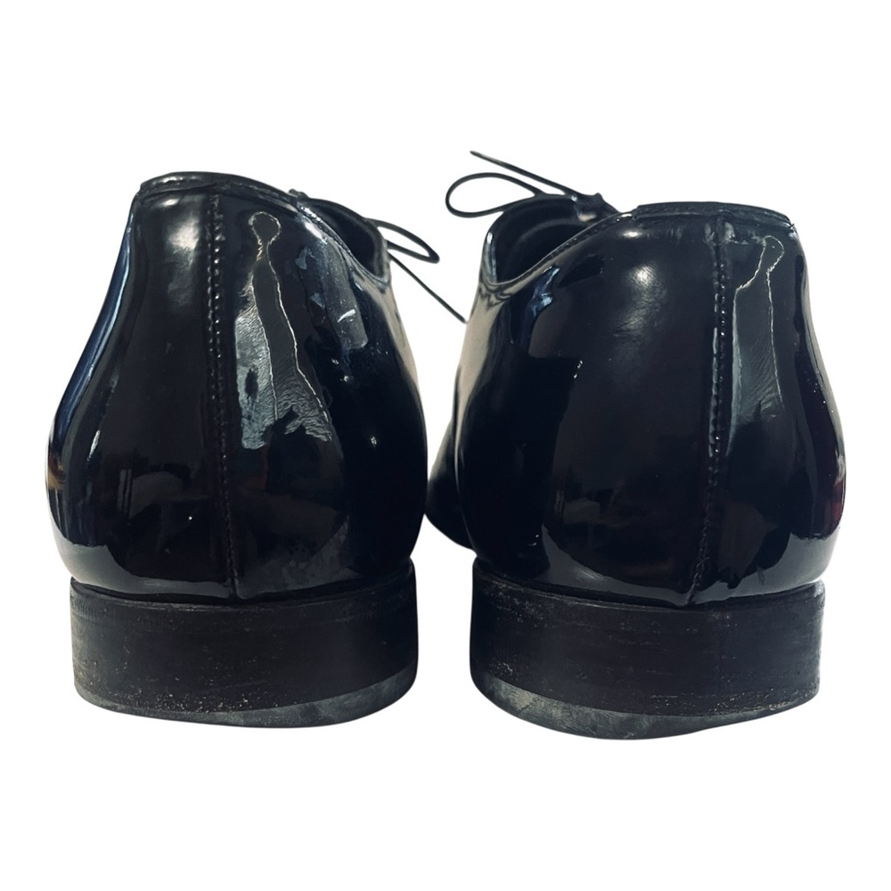 Prada Men’s Black Patent Leather Oxford Dress Shoes 9 Made In Italy Fathers Day - Picture 3 of 9